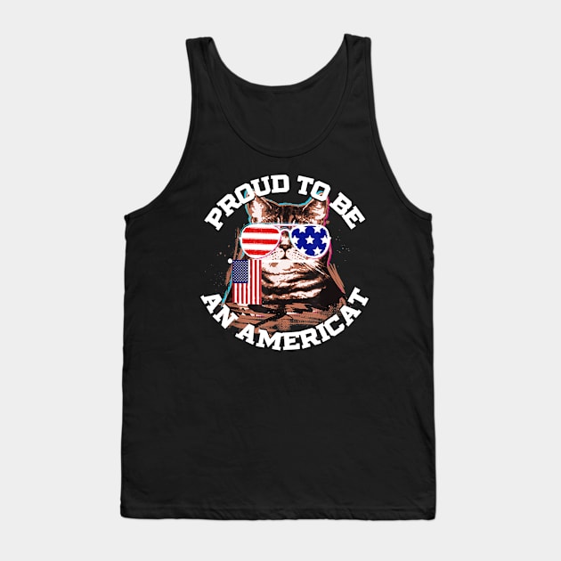 4th of July Cat Tank Top by Haley Tokey